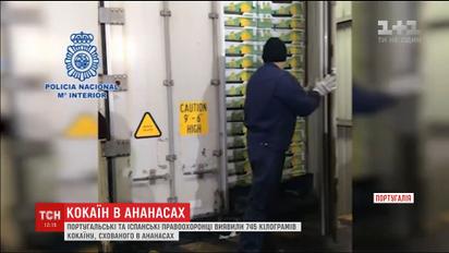 У Португалії арештували наркоторговців, які сховали 745 кілограмів кокаїну в ананасах