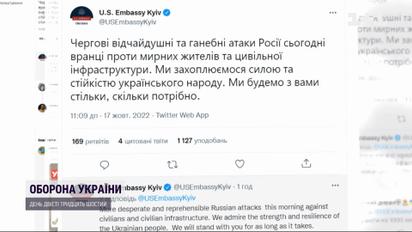 Світ засудив обстріли цивільних об'єктів України 17 жовтня