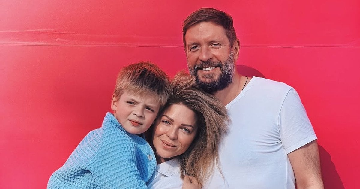 Яна Глущенко з колишнім чоловіком та сином