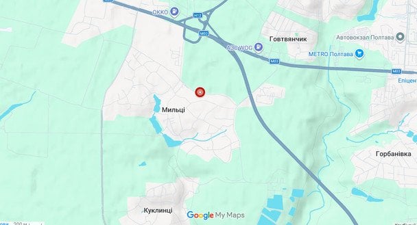 Место, где произошло землетрясение в Полтавской области.