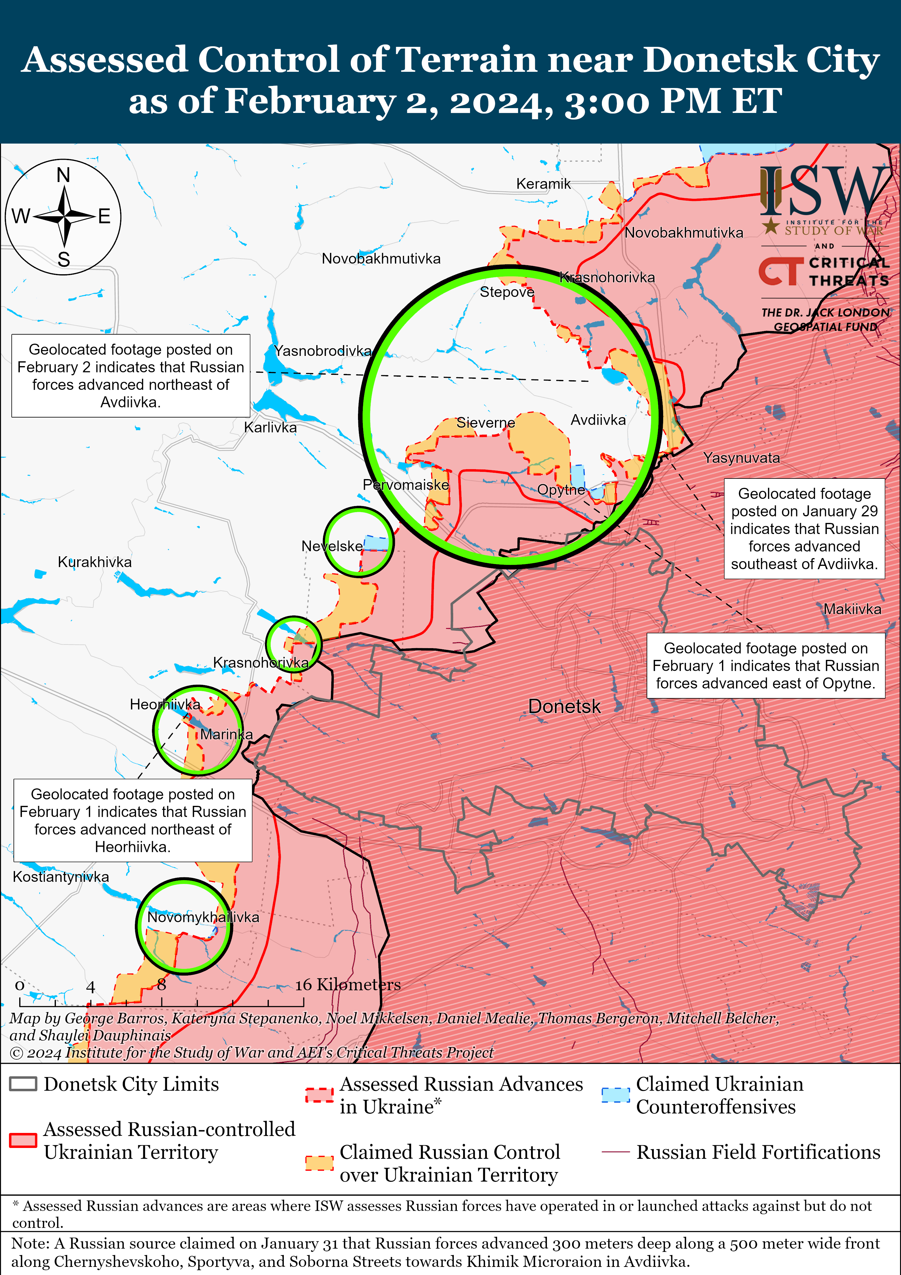 Донецька область. Карта боїв ISW. / ©