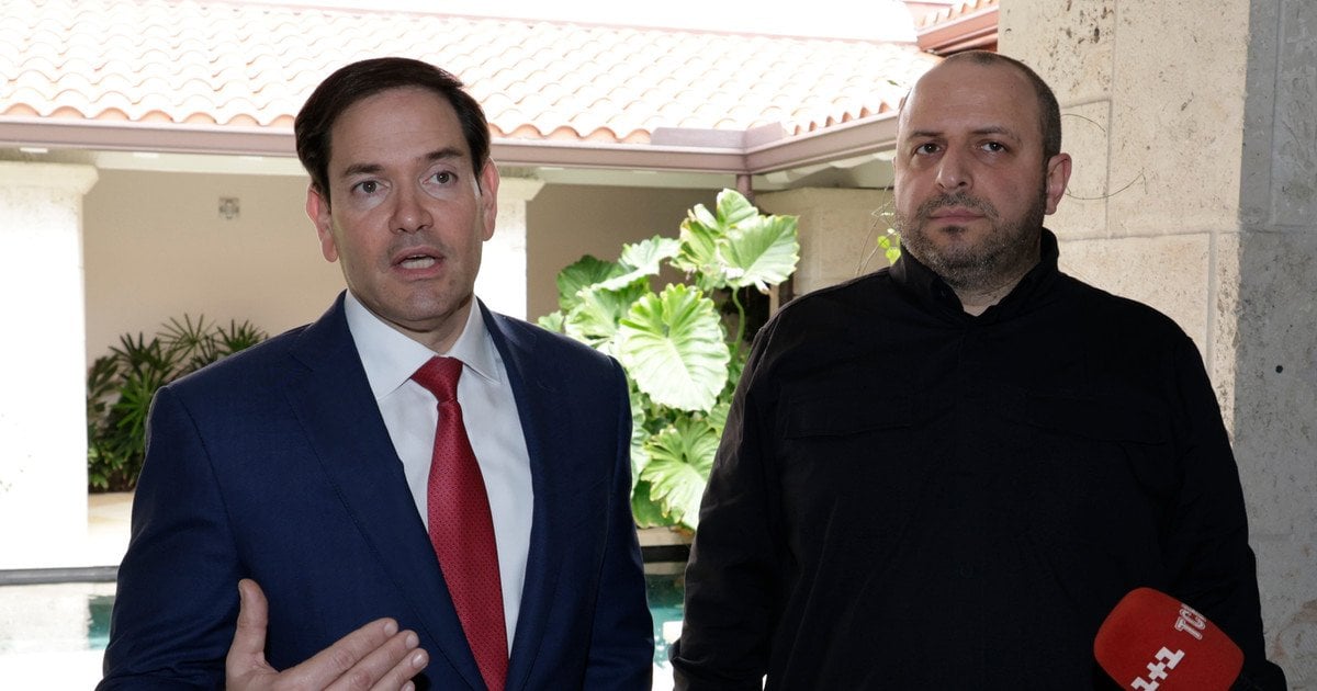 Державний секретар Марко Рубіо та секретар РНБО Рустем Умєров спілкуються зі ЗМІ після переговорів