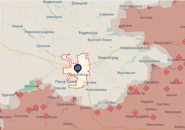 Ситуация на Покровском направлении 14 июля / © Deepstatemap