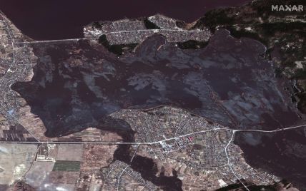 У Мережі показали, як затопило територію Київщини через пошкоджену дамбу – фото
