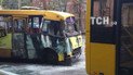 На столичном Печерске маршрутка протаранила троллейбус