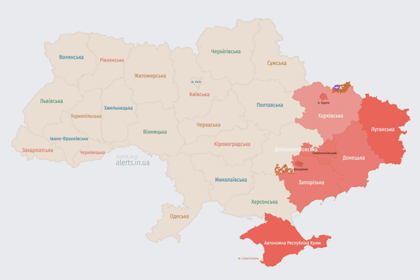 Росія атакує Україну БпЛА: мапа тривог