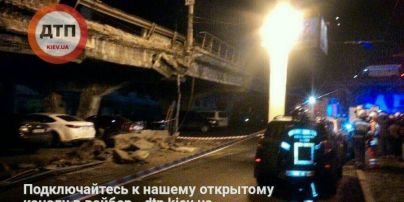 Перекрытое движение и десятки спасателей: в Киеве разбирают обвал Шулявского путепровода