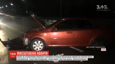 На проспекте Победы в столице произошла крупная авария