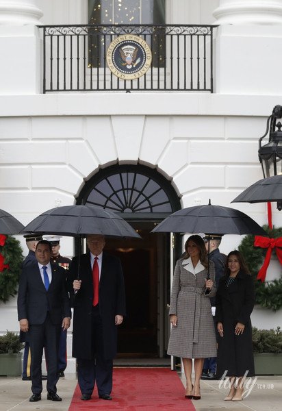 Мелания и Дональд Трамп с президентской четой Гватемалы / © Associated Press