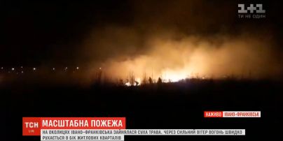 Масштабна пожежа палає в Івано-Франківську через підпал сухої трави