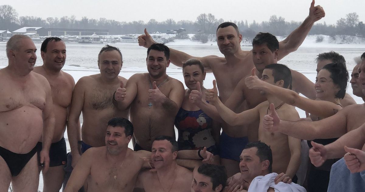Кличко на Водохреща / © facebook/Віталій Кличко
