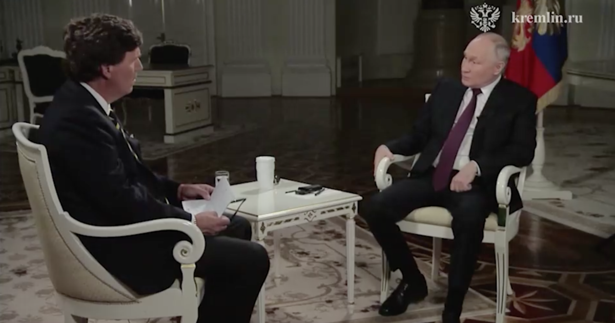 Президент Володимир Путін дав інтерв'ю Такеру Карлсону / Скриншот