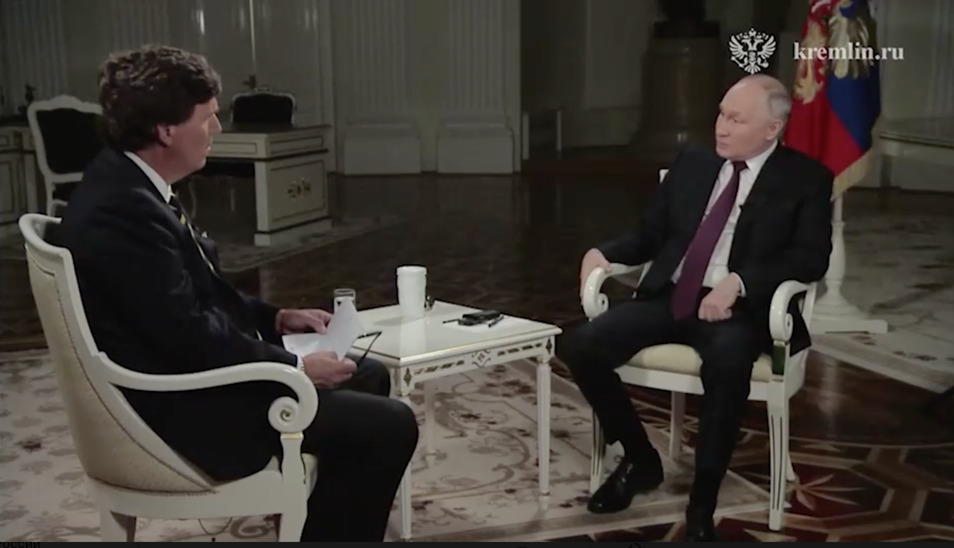 Президент Володимир Путін дав інтерв'ю Такеру Карлсону / Скриншот / © 