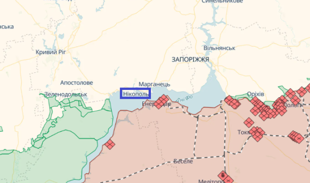 Hікoпoль нa кapті / © t.me/DeepStateUA