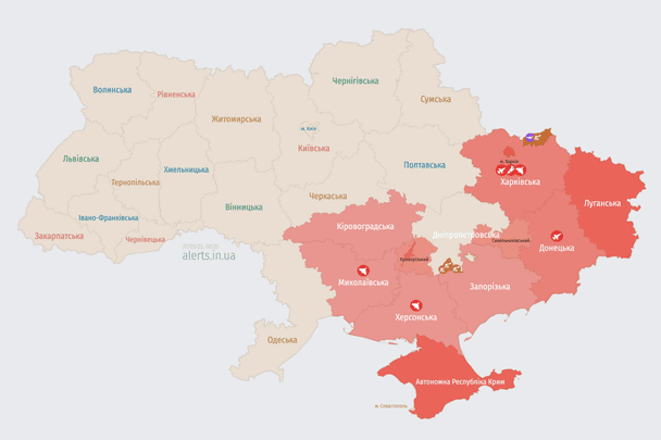 Україну атакують ворожі БпЛА: напрямок руху цілей