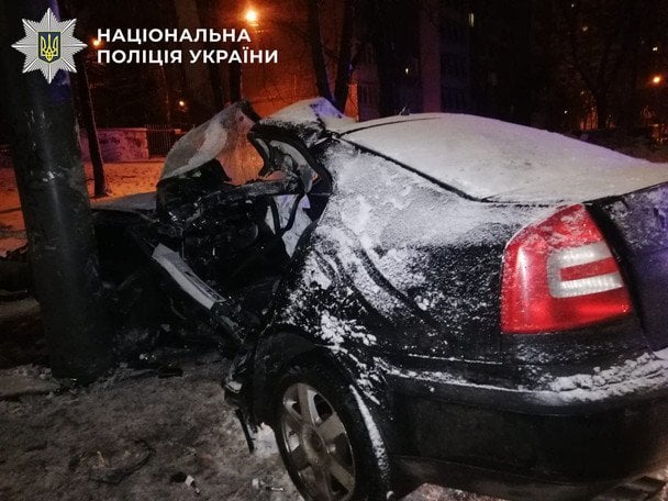 Ночная авария возле «Шулявской» / © Полиция Киева
