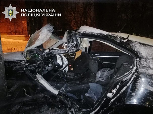 Ночная авария возле «Шулявской» / © Полиция Киева