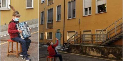 "Хвороба розірвала їхні обійми": померла дружина 81-річного італійця, який під вікнами лікарні грав для неї серенади