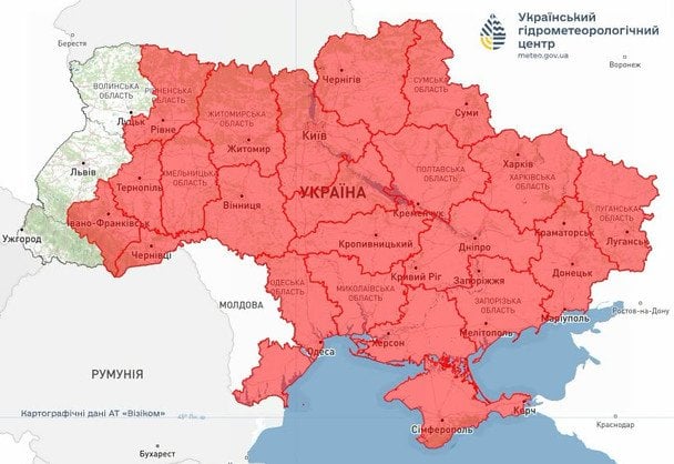 Попередження про пожежну небезпеку в Україні / © Укргідрометцентр