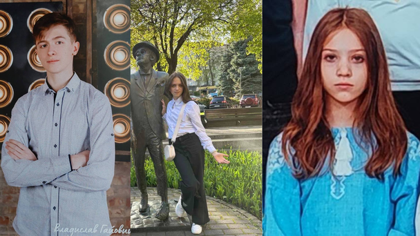 Погибшие школьники Алина и Анастасия Гуменюк и Владислав Гаевой / © Facebook