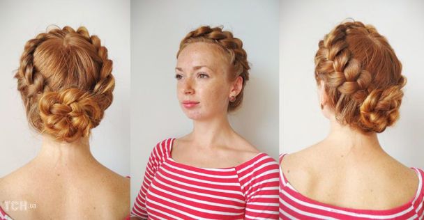 Ажурная коса по кругу