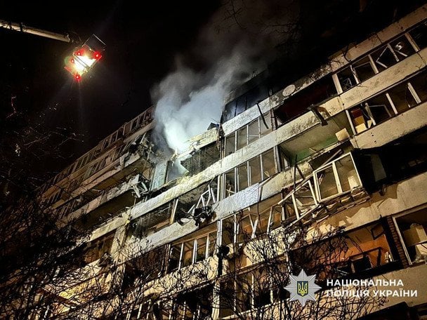 В Киеве в результате ночной атаки 2 человека погибли. / © Национальная полиция Киева