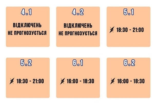 Графік відключення світла на Чернігівщині 11 березня