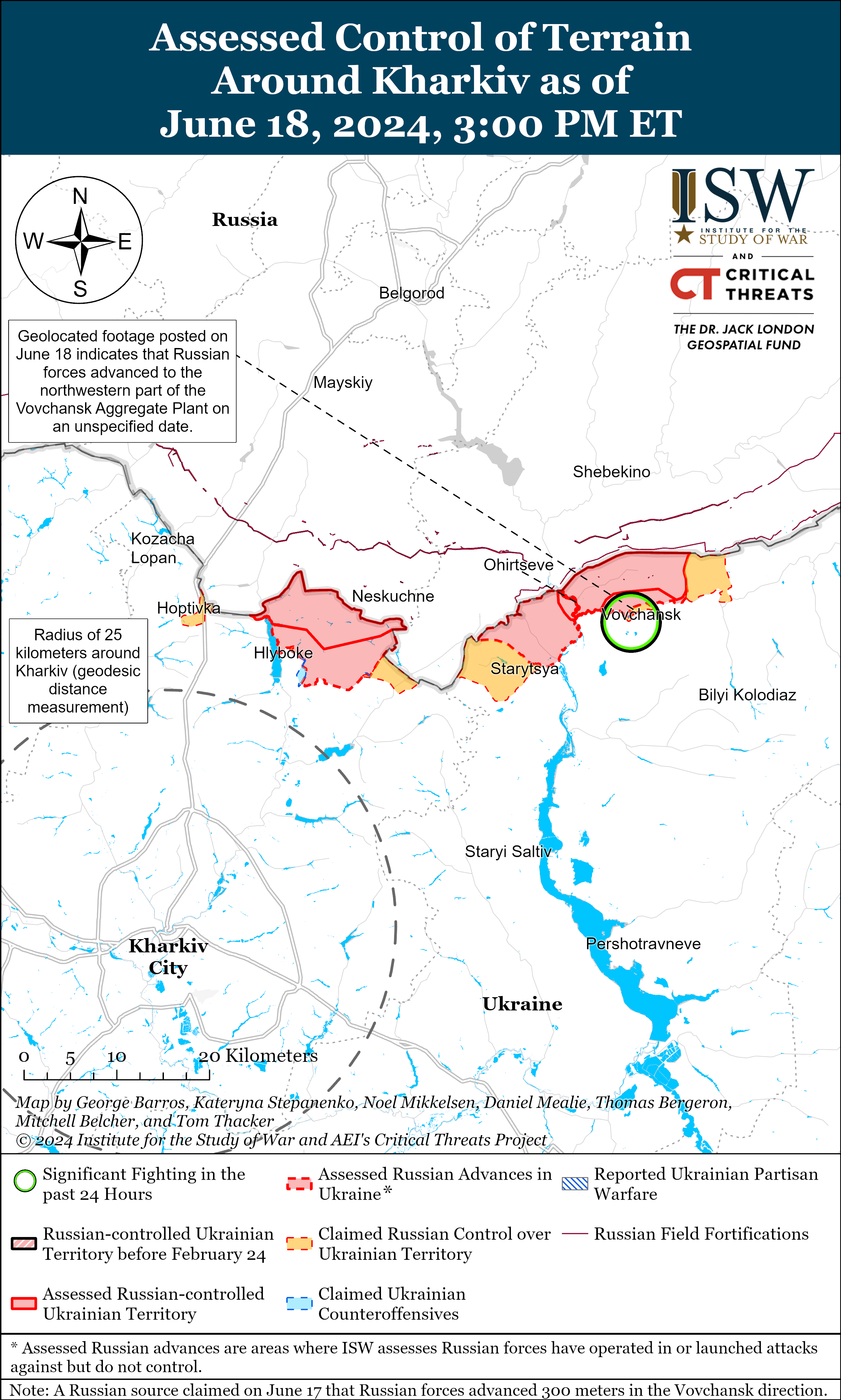 Regione di Charkiv. Mappa dell'ISW. /©