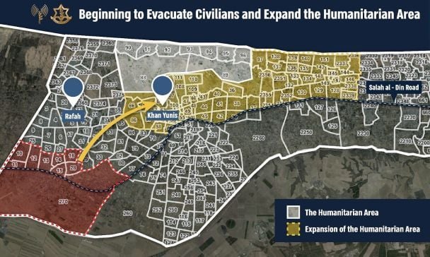 Мапа евакуації палестинців із Сектора Гази / © 