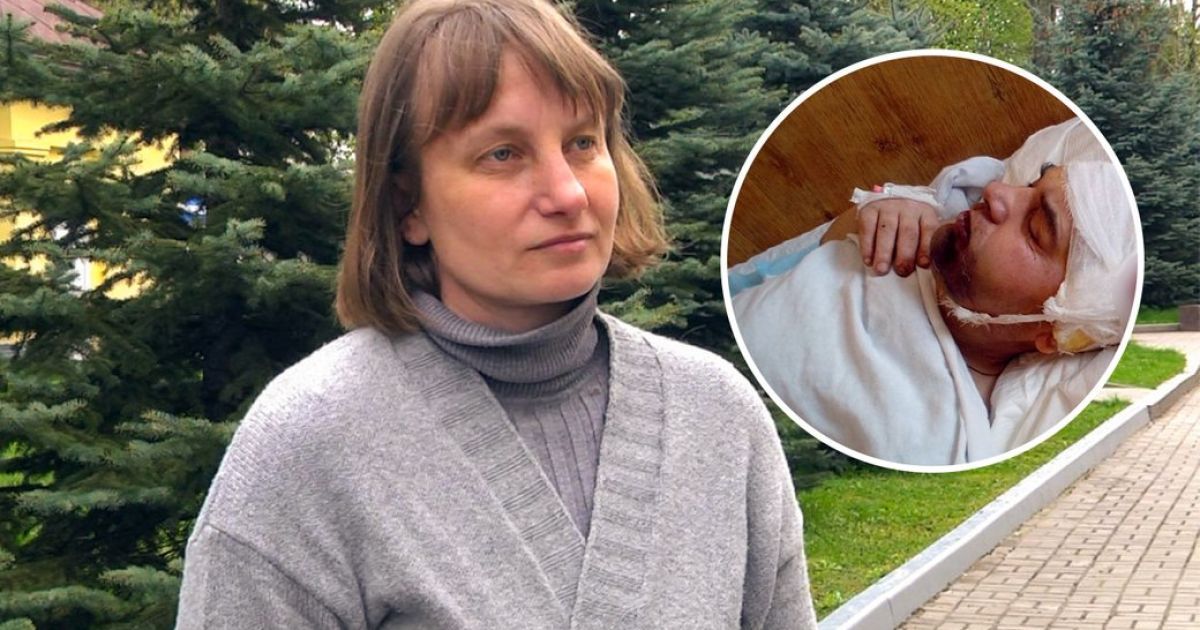 Дружина військового Тетяна Грищук і травмований солдат Анатолій Грищук.