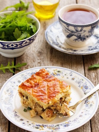 Пирог жульен с курицей и грибами