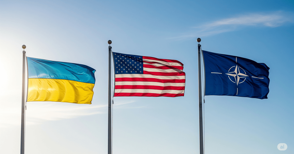 Прапори України, США і НАТО