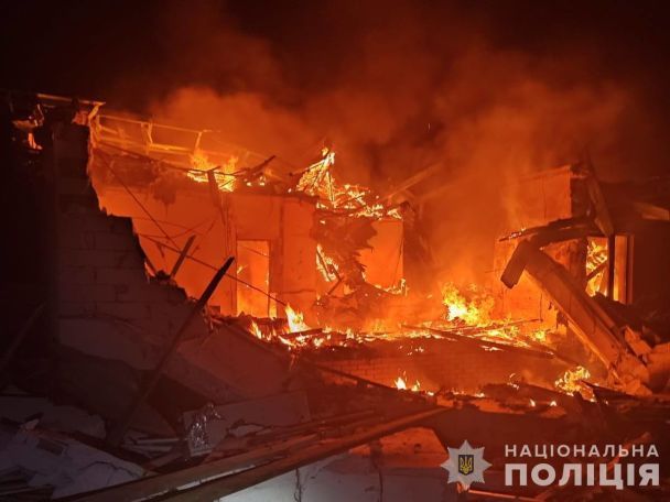 Последствия атаки РФ по Сумам ночью 8 февраля. / © Национальная полиция Украины