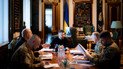 Volodymyr Zelenskyy at a meeting with the military