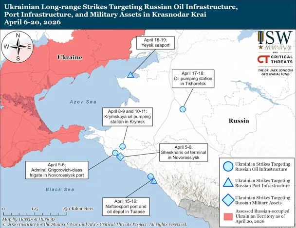 Мапа ударів Сил оборони по РФ / © Інститут вивчення війни (ISW)