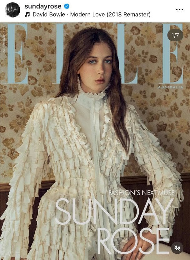 Сандей Роуз Кідман-Урбан в ELLE Australia, фото: instagram.com/sundayrose