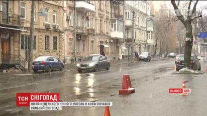В Киеве выпал снег