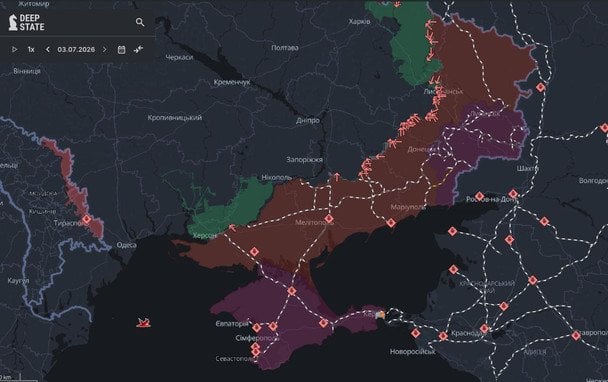 Карта бойових дій / © facebook.com/Петро Андрющенко
