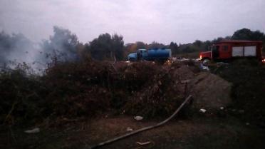 На Київщині сталася пожежа на стихійному сміттєзвалищі / © ДСНС України у Київській області