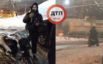 Автоха в столице: в Киеве задержали пьяного парня на скутере