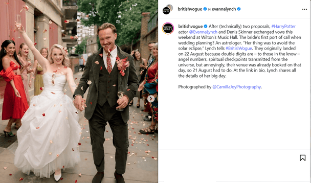 Еванна Лінч та її чоловік / © instagram.com/britishvogue