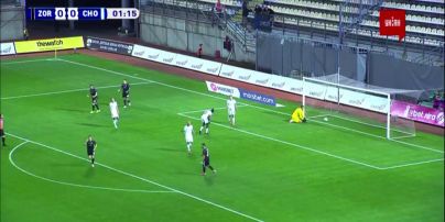 УПЛ | Чемпионат Украины по футболу 2021 | Заря - Черноморец - 1:0. Видео гола Кабаева (2`)