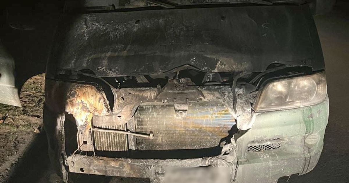 Згорівше авто, що призначалося для ЗСУ