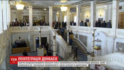 Заступник глави АП пообіцяв вже завтра внести до Парламенту закон про реінтеграцію Донбасу