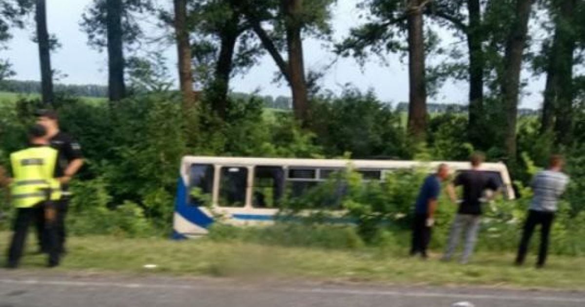 На Сумщине автобус слетел в кювет - восемь человек травмировались