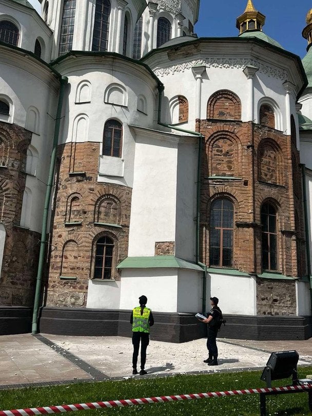 Повреждения Софиевского собора. Фото: Николай Точицкий