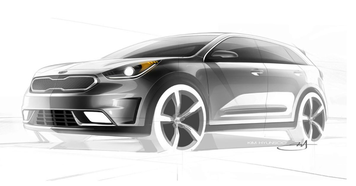 Kia показала тизеры гибридного кроссовера Niro
