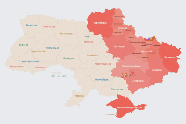 Росія атакує Україну БпЛА: напрямок руху цілей