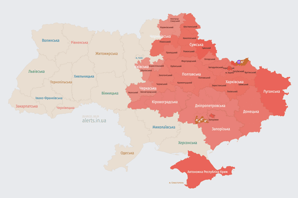 Росія атакує Україну БпЛА: напрямок руху