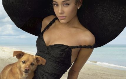 Нежная Ариана Гранде с собачкой дебютировала на обложке американского Vogue